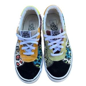 VANS Colorful Patchwork Leopard & Snake Print Skate Shoes SIZE Women 6.5